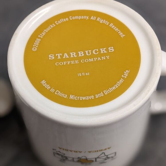 Vintage 2006 Starbucks 16oz Ceramic Coffee Mugs - Qty 2 - Picture 6 of 11
